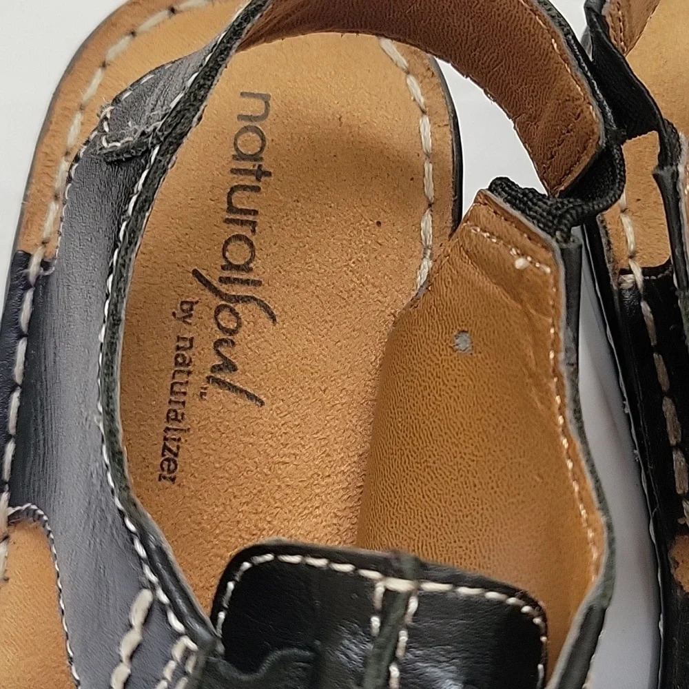 NATURALIZER Natural Soul. Sandal Black Leather. Size 6.5 - Picture 7 of 17